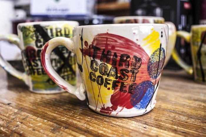 Brightly painted Third Coast Coffee Mug